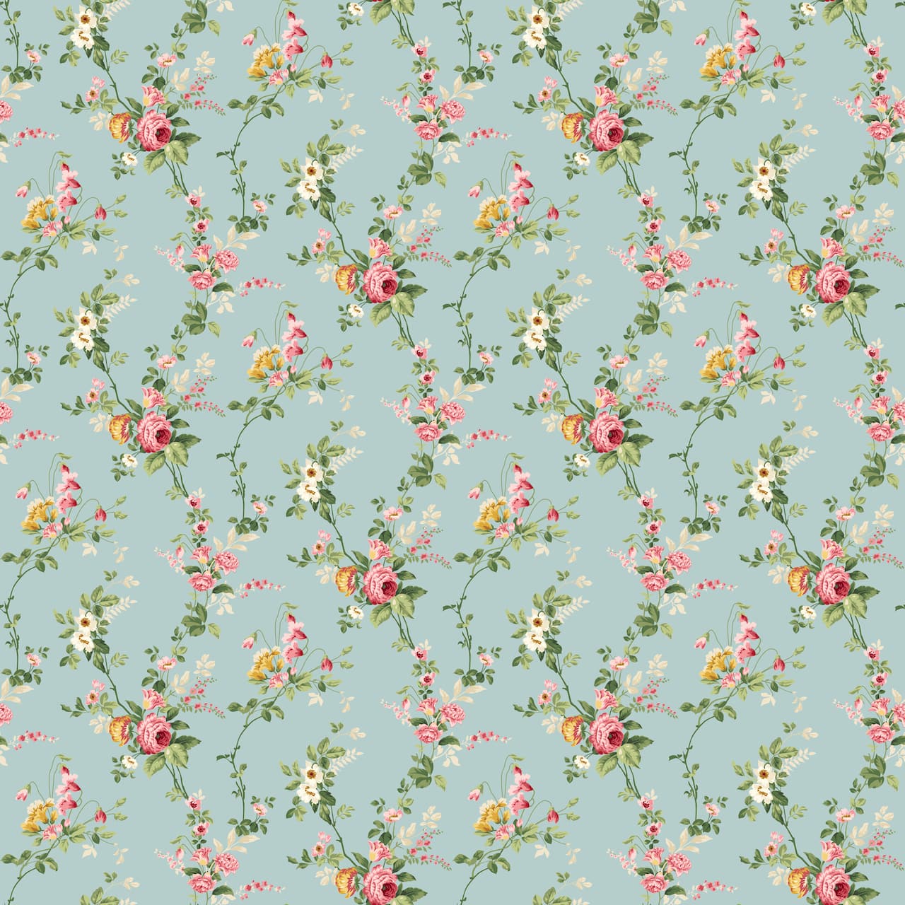 Northcott Elizabeth Light Blue Mini Trail Cotton Fabric